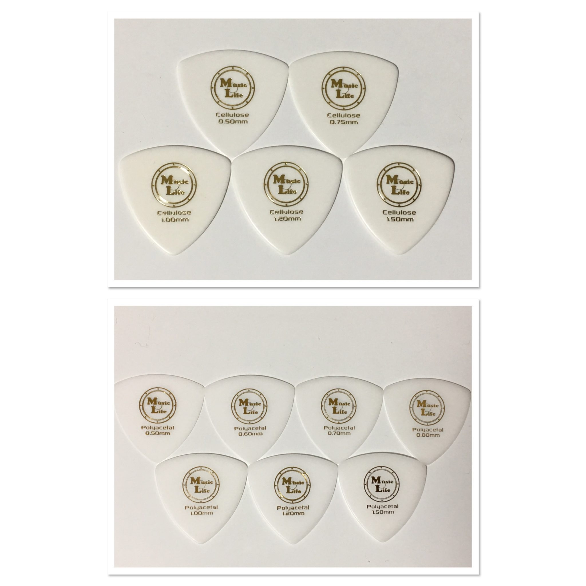 【MLピック】50円 Triangle Celllose（セルロース)、Polyacetal (ポリアセタール) オニギリ ピックが完成しました！！