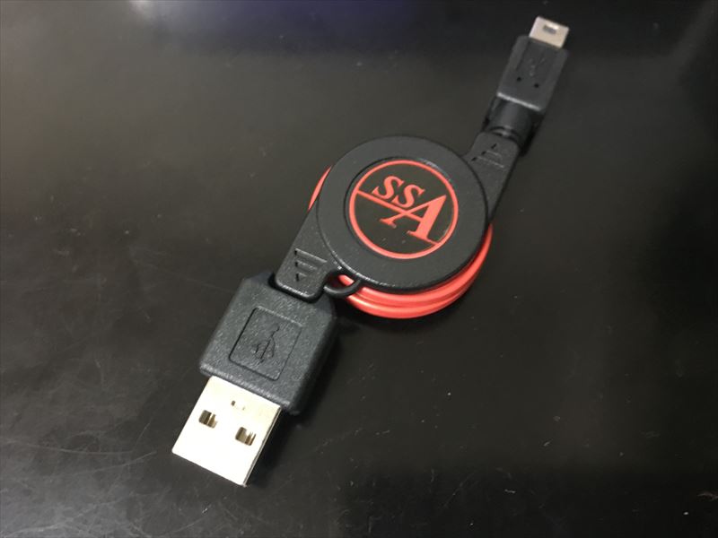 エスエスエーサービス [ miniUSB 転送/充電対応・巻取り式ケーブル ] miniUSB(オス)-USB・A(オス) [75cm] SU2-MIR75R