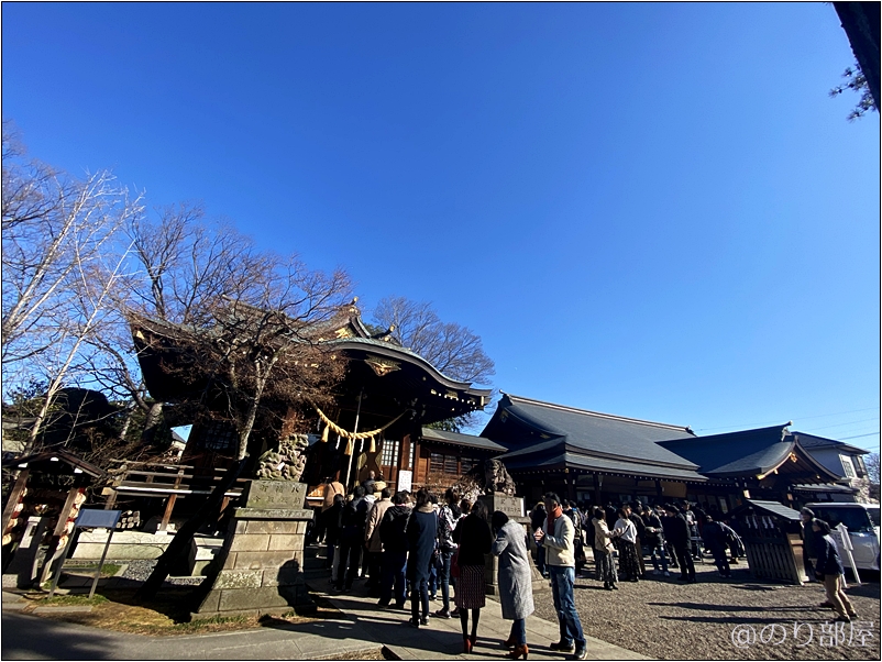 行田忍城下七福神巡りの行田八幡神社で初詣とおみくじ！なで桃も触ってご利益を！ 行田忍城下七福神巡りは徒歩は大変！諦めたけど忍城(のぼうの城)が素晴らしくて観光にオススメ！【正月･七福神】