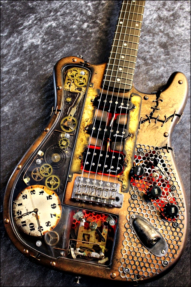 スチームパンク感のあるギターが超カッコイイ!Martper Guitarsの見た目の強さがオススメ！ Martper Guitars Telecaster Type Custom Made Model "Frankenstein Steampunk" 