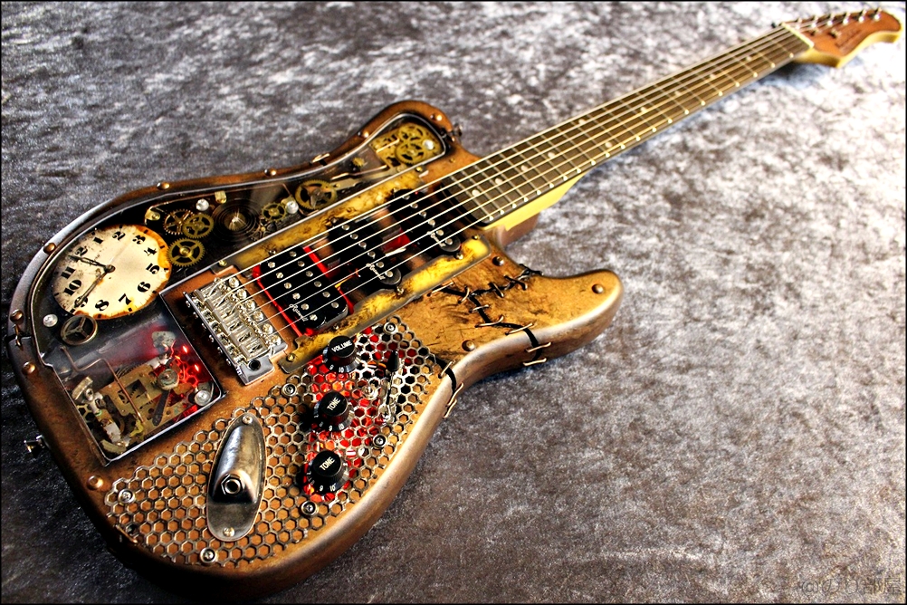 スチームパンク感のあるギターが超カッコイイ!Martper Guitarsの見た目の強さがオススメ！ Martper Guitars Telecaster Type Custom Made Model "Frankenstein Steampunk" 