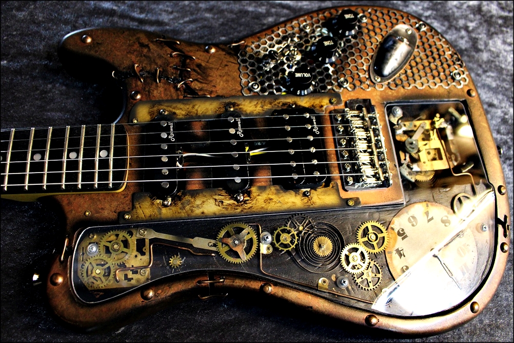 スチームパンク感のあるギターが超カッコイイ!Martper Guitarsの見た目の強さがオススメ！ Martper Guitars Telecaster Type Custom Made Model "Frankenstein Steampunk" 