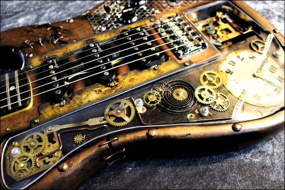 スチームパンク感のあるギターが超カッコイイ!Martper Guitarsの見た目の強さがオススメ！ Martper Guitars Telecaster Type Custom Made Model "Frankenstein Steampunk" 