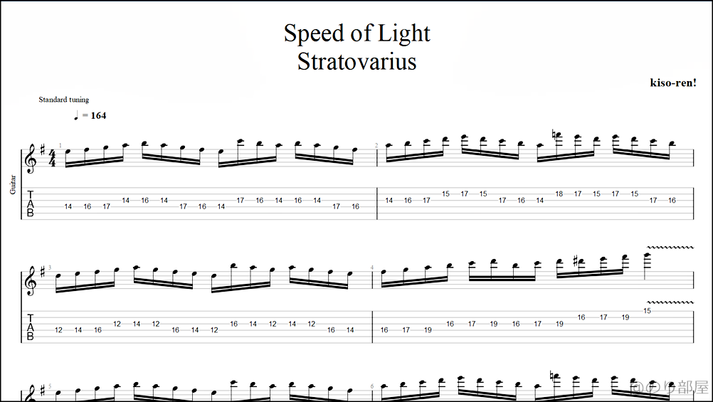 【TAB】Speed of Light / Stratovariusのソロを絶対弾ける練習方法。ギター･キーボードユニゾン【動画･ストラトヴァリウス フルピッキング基礎練習】