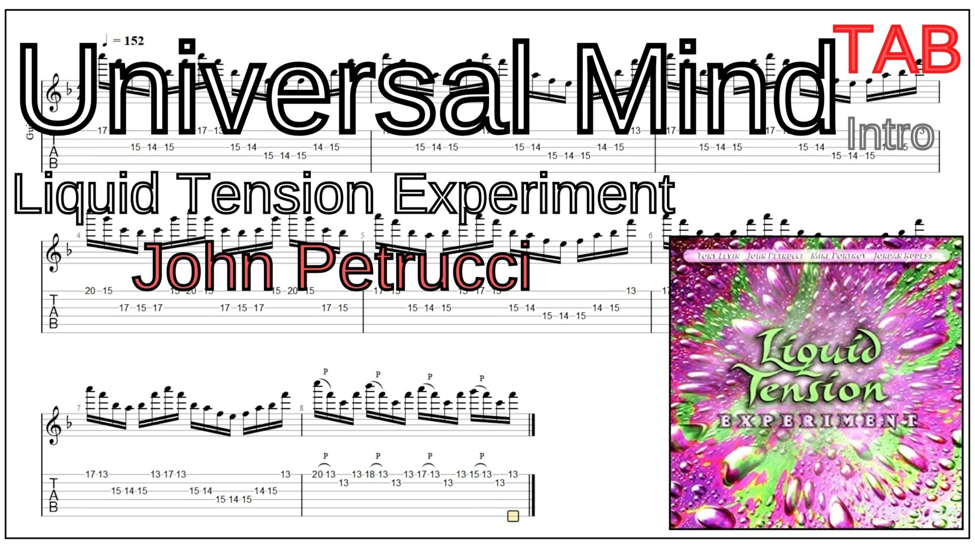 【ギターのピッキング上達練習】Universal Mind / Liquid Tension Experiment(LTE) Intro John Petrucci Lesson ギター練習【Picking】ギターのピッキングが上手くなりたい人にオススメのフレーズ特集｡初心者さんにもオススメ！