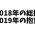 2018年の総括、振り返り、来年の抱負。